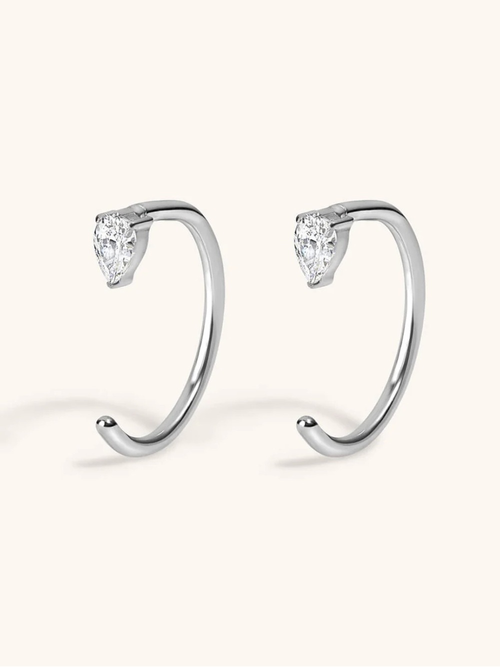 Maison Miru Titanium Pear Open Huggie Hoops